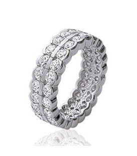 Alliance bague argent massif de zirconium sertis ronds