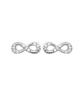 Boucles d'oreilles "infini " en argent zirconium