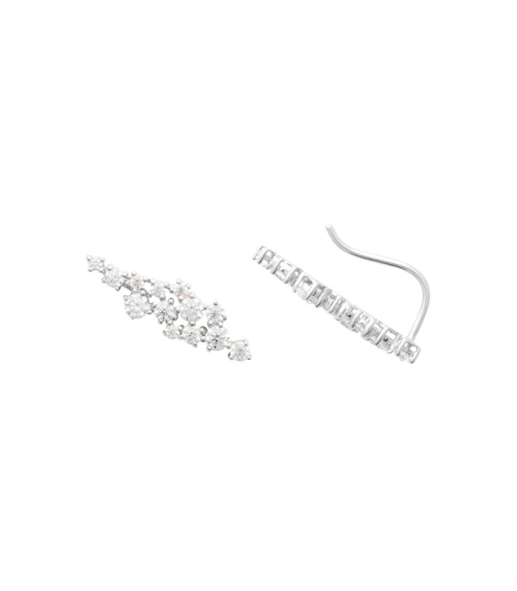 Contours lobes d'oreilles argent massif zirconium 