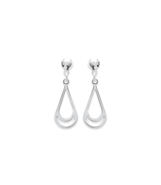 Boucles d'oreilles pendant argent massif -1