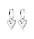 Boucles d'oreilles pendant coeur argent massif zirconium